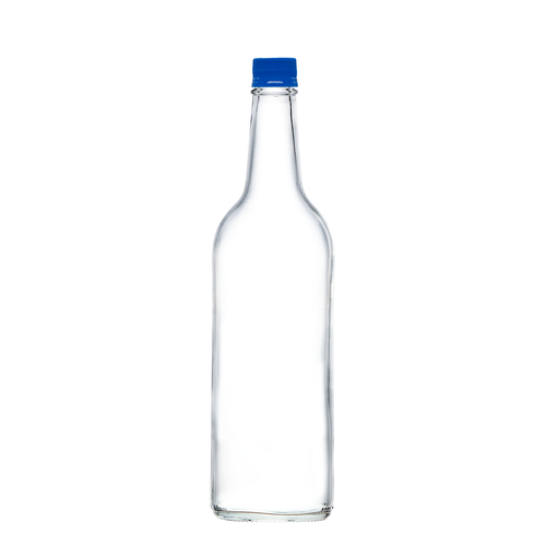 750ml Mineral Glass Bottle with blue duet cap