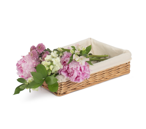 Wicker,  Willow Woven, Food Tray (Medium) Lined  L350mm x W250mm x H80mm