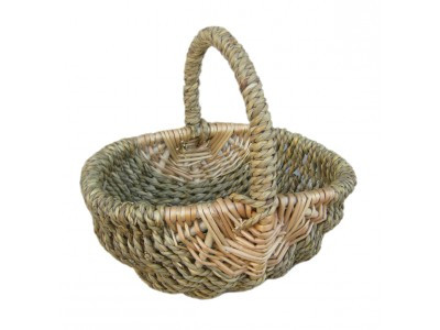 Wicker, Seagrass and Full Buff Willow Child's Shopper L190mm x  W155mm x H180mm Width handle