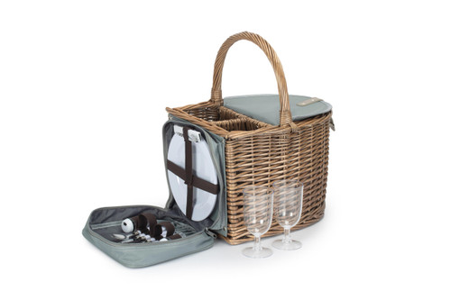 Wicker, Willow,  2 Bottle  Beach Hamper L340 x W270mm x L400mmn