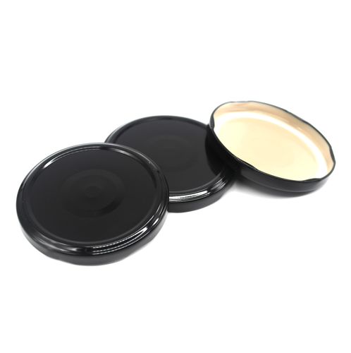 82mm black button twist off jam jar lids