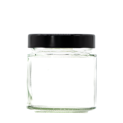 212ml Bonta glass jam jar with deep screw lid. Supplied with a heat sealable lid in 3 colours.