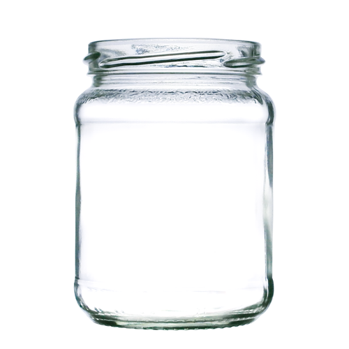 1lb Twist Glass Honey Jar with Dappled Shoulder Design and Label recess