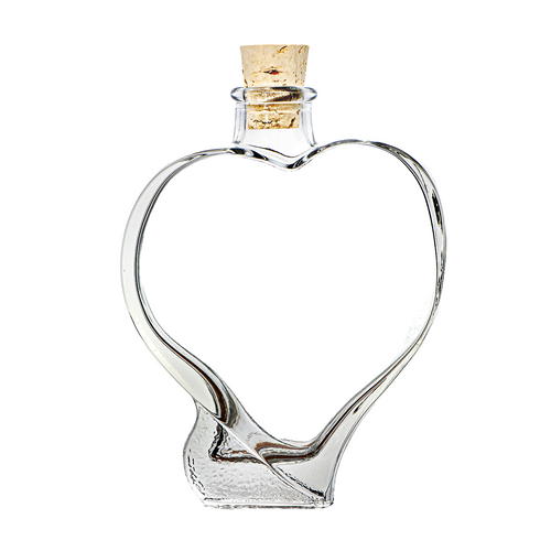 200ml Heart Shaped Gin & Liqueur Bottle with Cork Stopper