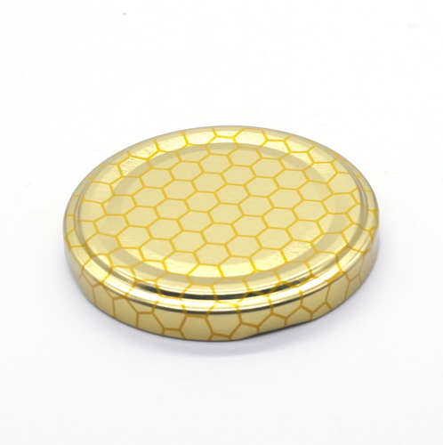 43mm Gold Honeycomb Glass Jar Twist-off Lids - Retail & Wholesale Packs