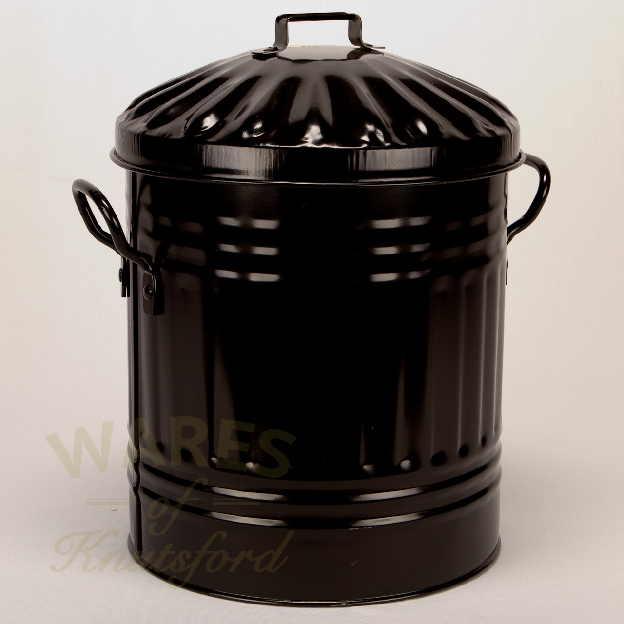 Galvanised Metal Painted Mini Dustbin In Black Wares Of