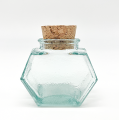 40ml Blue Hexagonal Glass Jar with Cork 