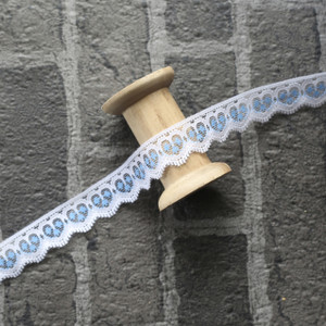 Lace - Blue & White (1m by 2.5cm)
