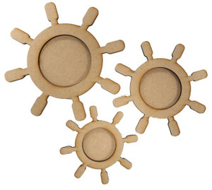 MDF Ships Wheels (Pack of 3)