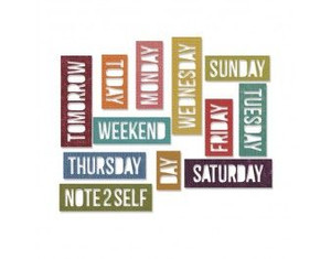 Sizzix - Ellison - Thinlits Die Set 12pcs - Daily Words: Block Sizzix - Ellison - Thinlits Die Set 12pcs - Daily Words: Block