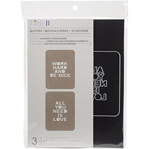 Little B - Designer Cutting Dies - Quotes (3 dies) - (100590)
Set includes Magnetic Storage Binder and 3 piece Quote Cutting Die Set
Approximate Cutting Die size range: 3.8-inch to 5.5-inch
Punch or cut shapes from a variety of materials including paper, cardstock, chipboard, specialty paper and more
Included Magnetic Storage Binder features printed images and approximate die cut sizes for easy storage and reference
Little B Designer Dies are long-lasting and do not dull for thousands of quality cuts. Manufactured from quality steel with shiny silver finish Little B - Designer Cutting Dies - Quotes (3 dies) - (100590)
Set includes Magnetic Storage Binder and 3 piece Quote Cutting Die Set
Approximate Cutting Die size range: 3.8-inch to 5.5-inch
Punch or cut shapes from a variety of materials including paper, cardstock, chipboard, specialty paper and more
Included Magnetic Storage Binder features printed images and approximate die cut sizes for easy storage and reference
Little B Designer Dies are long-lasting and do not dull for thousands of quality cuts. Manufactured from quality steel with shiny silver finish