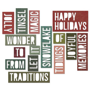 Sizzix - Ellison - Thinlits Die - Happy Holidays 16pcs Sizzix - Ellison - Thinlits Die - Happy Holidays 16pcs