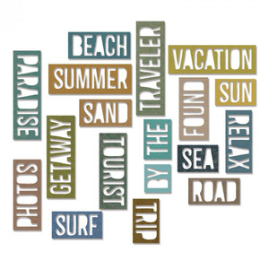 Sizzix - Ellison - Thinlits Die - Vacation Words: Block 18pcs Sizzix - Ellison - Thinlits Die - Vacation Words: Block 18pcs