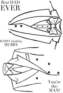 Woodware Clear  Magic Singles - Suits You Sir (JGS5678)

Polymer stamps are ready to mount on an acrylic block.

Packaged size A6 approx.