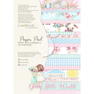 Lemoncraft -Girl's Little World - Scrapbooking Papers 21x29cm (LEMGLW02)
Pad scrapbooking papers 21x29cm - Lemoncraft - Lemoncraft -LEMGLW08 Basic, Girl's Little World collection.
Pad contains 16 double-sided papers, 16 designs - 2 pieces per design, 250gsm.
Bonus pattern at the back of the cover. Lemoncraft -Girl's Little World - Scrapbooking Papers 21x29cm (LEMGLW02)
Pad scrapbooking papers 21x29cm - Lemoncraft - Lemoncraft -LEMGLW08 Basic, Girl's Little World collection.
Pad contains 16 double-sided papers, 16 designs - 2 pieces per design, 250gsm.
Bonus pattern at the back of the cover.