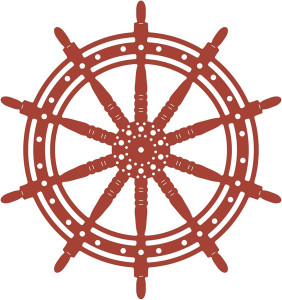 Cheery Lynn - Ship's Helm  -( B385)
Steel die compatible with most die cutting machines
 
Size approx:
3 1/2" x 3 1/2" 
(89mm x 89mm)
