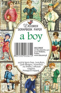 Decorer - A Boy - Paper Pack (DECOR-M68)
Design paper can be used for projects like scrapbooking, making cards or home decor, journals, scrapbooks, and much, much more.  These pads are acid-free and lignin-free. This Decorer - A Boy, Paper Pack is a 7 x 10.8 cm paper pack, which includes 24 single sided sheets, 3 x 8 designs with weight 170gsm. Decorer - A Boy - Paper Pack (DECOR-M68)
Design paper can be used for projects like scrapbooking, making cards or home decor, journals, scrapbooks, and much, much more.  These pads are acid-free and lignin-free. This Decorer - A Boy, Paper Pack is a 7 x 10.8 cm paper pack, which includes 24 single sided sheets, 3 x 8 designs with weight 170gsm.