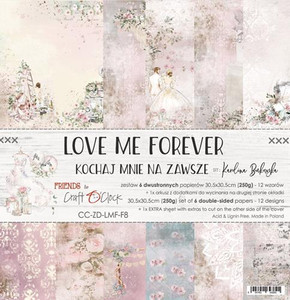 SOLD OUT! Back in stock next week. Craft O'Clock - Paper Collection Set - 12"x12" Love Me Forever - 250 gsm, 12 designs, bonus design on back of the cover) (CC-ZD-LMF-F8)
A set of 6 double-sided pages. Love Me Forever Collection (12 patterns) of high quality scrapbooking paper. Each page is 12x12 inches or 30.5x30.5cm. The paper weight is 250gsm. This product is acid and lignin free. SOLD OUT! Back in stock next week. Craft O'Clock - Paper Collection Set - 12"x12" Love Me Forever - 250 gsm, 12 designs, bonus design on back of the cover) (CC-ZD-LMF-F8)
A set of 6 double-sided pages. Love Me Forever Collection (12 patterns) of high quality scrapbooking paper. Each page is 12x12 inches or 30.5x30.5cm. The paper weight is 250gsm. This product is acid and lignin free.
