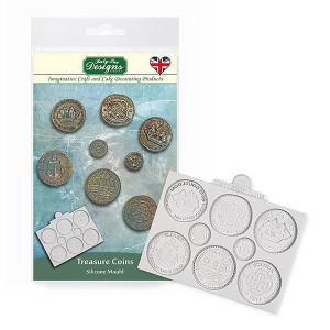 Katy Sue Designs - Treasure Coins (CE0098 )
Have you found it difficult to get good looking treasure? Then these treasure coins are going to be perfect for you! Part of the Quest for the Sea collection, this mould contains 8 different designs of coins, each amazingly detailed to give them the look of old coins. Some aren't perfectly round, which really gives them the antique feel to real treasure coins! Katy Sue Designs - Treasure Coins (CE0098 )
Have you found it difficult to get good looking treasure? Then these treasure coins are going to be perfect for you! Part of the Quest for the Sea collection, this mould contains 8 different designs of coins, each amazingly detailed to give them the look of old coins. Some aren't perfectly round, which really gives them the antique feel to real treasure coins!