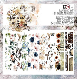 13@rts 8"x8" Paper Pad - Art Book Vol 1- (ARTABVOL1)

Paper Collection Set 8ins x 8ins (20.3cm x 20.3cm)  Designed by Aida Domisiewicz 200gsm.  Set contains 24 sheets of one-sided papers. 12 designs. Acid and Lignin free.