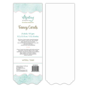 Mintay Fancy Cards  -  White 01 (20 pk) ( MT-FANW-01)

20 cards with a decorative edge

300 gsm cardstock.

size: 10.5 x 30.5 cm.