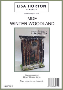 Lisa Horton Crafts - MDF Winter Woodland (LHCMDF017)
MDF Winter Woodland Scenes with stag, moon and tree x 2
2 Winter Woodland Kits. Size: (50mm x 100mm x 55mm). Each kit includes moon, stag and trees. Pieces are made out of 4mm MDF for self assembly.
These Kits make great projects and gifts that give that personal touch.
Embellish with texture sand, metallic lustres and mermaid tails for amazing scenes. Lisa Horton Crafts - MDF Winter Woodland (LHCMDF017)
MDF Winter Woodland Scenes with stag, moon and tree x 2
2 Winter Woodland Kits. Size: (50mm x 100mm x 55mm). Each kit includes moon, stag and trees. Pieces are made out of 4mm MDF for self assembly.
These Kits make great projects and gifts that give that personal touch.
Embellish with texture sand, metallic lustres and mermaid tails for amazing scenes.