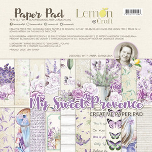 Lemoncraft - My Sweet Provence - Set of scrapbooking papers 12 x 12 (LEM-CPMSP)
In the set, you will find 10 double-sided printed sheets in the size of 30x30cm (12x12 inches), 20 different patterns - 1 sheet with each pattern. Paperweight - 250gsm.
On the back of the cover, we have printed an additional pattern for you, not available outside the set. Lemoncraft - My Sweet Provence - Set of scrapbooking papers 12 x 12 (LEM-CPMSP)
In the set, you will find 10 double-sided printed sheets in the size of 30x30cm (12x12 inches), 20 different patterns - 1 sheet with each pattern. Paperweight - 250gsm.
On the back of the cover, we have printed an additional pattern for you, not available outside the set.