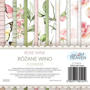 Paper Heaven - Rose Wine - Flowers - 6"x 6" Paper Pad (PH_RWfset)
Paper Pad containing 24 - 6"x 6" sheets.  Each sheet has the pattern on one side and the other side, a pattern which can be used as cut out elements.   Paper Weight: 250 gsm.  Acid & Lignin free. Paper Heaven - Rose Wine - Flowers - 6"x 6" Paper Pad (PH_RWfset)
Paper Pad containing 24 - 6"x 6" sheets.  Each sheet has the pattern on one side and the other side, a pattern which can be used as cut out elements.   Paper Weight: 250 gsm.  Acid & Lignin free.