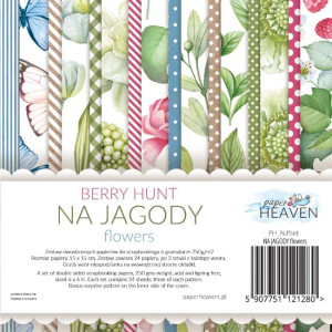Paper Heaven - Berry Hunt - Flowers - 6"x 6" Paper Pad (PH_NJfset)
Paper Pad containing 24 - 6"x 6" sheets.  Each sheet has the pattern on one side and the other side, a pattern which can be used as cut out elements.   Paper Weight: 250 gsm.  Acid & Lignin free. Paper Heaven - Berry Hunt - Flowers - 6"x 6" Paper Pad (PH_NJfset)
Paper Pad containing 24 - 6"x 6" sheets.  Each sheet has the pattern on one side and the other side, a pattern which can be used as cut out elements.   Paper Weight: 250 gsm.  Acid & Lignin free.