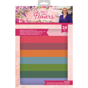 Crafter's Companion - Sara Signature Say It With Flowers - A4 Bumper Linen Card Pack (S-SIWF-BUMPLJN-A4)
Colourful, fragrant and full of life, each flower has a meaning and personality all of its own, from sweet, caring peonies and loyal carnations to the classic romantic rose. Whatever the occasion, show your love, care and joy through craft with the Sara Signature Say it With Flowers Collection.
And there’s no need for green fingers, because with this blooming brilliant collection you can craft the prettiest, full-petalled flowers from soft crepe paper. Perfect for popping onto card fronts or turning into bouquets, posies, garlands and table decorations for weddings and special occasions!
A full collection of papercraft dies, stamps, flower forming tools and fresh and vibrant paper pads invites you to bring the prettiest garden blooms into your cards, gifts, home decor makes and more.
The Say it With Flowers Bumper Linen Card Pack features eight shades of textured linen card to give your makes a touch of natural dimension. A palette of leaf green, deep green, warm yellow, lilac, rose red, cornflower blue, aqua and a deep red has been designed to pair perfectly with the rest of this floral collection.
Each pack includes 24 A4 sheets, with three sheets of each shade, so there’s enough for your cards, crafts and home decor items.
Whether you’re crafting a single, slender stem or an all out statement bouquet, stroll through the Sara Signature Say it With Flowers collection to pick the prettiest flowers for all of your crafts and special occasions! Crafter's Companion - Sara Signature Say It With Flowers - A4 Bumper Linen Card Pack (S-SIWF-BUMPLJN-A4)
Colourful, fragrant and full of life, each flower has a meaning and personality all of its own, from sweet, caring peonies and loyal carnations to the classic romantic rose. Whatever the occasion, show your love, care and joy through craft with the Sara Signature Say it With Flowers Collection.
And there’s no need for green fingers, because with this blooming brilliant collection you can craft the prettiest, full-petalled flowers from soft crepe paper. Perfect for popping onto card fronts or turning into bouquets, posies, garlands and table decorations for weddings and special occasions!
A full collection of papercraft dies, stamps, flower forming tools and fresh and vibrant paper pads invites you to bring the prettiest garden blooms into your cards, gifts, home decor makes and more.
The Say it With Flowers Bumper Linen Card Pack features eight shades of textured linen card to give your makes a touch of natural dimension. A palette of leaf green, deep green, warm yellow, lilac, rose red, cornflower blue, aqua and a deep red has been designed to pair perfectly with the rest of this floral collection.
Each pack includes 24 A4 sheets, with three sheets of each shade, so there’s enough for your cards, crafts and home decor items.
Whether you’re crafting a single, slender stem or an all out statement bouquet, stroll through the Sara Signature Say it With Flowers collection to pick the prettiest flowers for all of your crafts and special occasions!