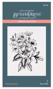 Spellbinders - Betterpress Letterpress System - Pressed Bouquet - Press Plates (BP-012)
Pressed Bouquet Press Plates is from the BetterPress Collection by Spellbinders. The plate is a stunning floral arrangement of a full bloom front and center, accented with a spray of flowers in the background. Ink the plate with the BetterPress Ink to be pressed against the BetterPress Cotton Card Panel and Sheets to create a crisp letterpress design.
Only four easy steps for professional results! Place BetterPress Press Plate onto the Chase (magnetic platform to hold the press plate). Next, tape Card Panel on the Platen (clear top plate with registration marks). Apply Ink onto Press Plate. Make Letterpress Sandwich and run through the manual die-cutting machine.
Change the way you create with BetterPress, an innovative way to achieve the elegant look of letterpress without all the mess. It’s an easy-to-use system that produces professional stationery style with detailed impressions that can be felt to the touch. Combine BetterPress with the Glimmer Hot Foil System, the Sealed with Spellbinders wax seal program, and the extensive library of Spellbinders products to create one-of-a-kind cards, stationery, projects and more. The BetterPress System works with your manual die-cutting machine to create beautiful, effortless, and detailed letterpress effects.
Approximate Size: 3.35 x 4.60 in./8.50 x 11.70 cm Spellbinders - Betterpress Letterpress System - Pressed Bouquet - Press Plates (BP-012)
Pressed Bouquet Press Plates is from the BetterPress Collection by Spellbinders. The plate is a stunning floral arrangement of a full bloom front and center, accented with a spray of flowers in the background. Ink the plate with the BetterPress Ink to be pressed against the BetterPress Cotton Card Panel and Sheets to create a crisp letterpress design.
Only four easy steps for professional results! Place BetterPress Press Plate onto the Chase (magnetic platform to hold the press plate). Next, tape Card Panel on the Platen (clear top plate with registration marks). Apply Ink onto Press Plate. Make Letterpress Sandwich and run through the manual die-cutting machine.
Change the way you create with BetterPress, an innovative way to achieve the elegant look of letterpress without all the mess. It’s an easy-to-use system that produces professional stationery style with detailed impressions that can be felt to the touch. Combine BetterPress with the Glimmer Hot Foil System, the Sealed with Spellbinders wax seal program, and the extensive library of Spellbinders products to create one-of-a-kind cards, stationery, projects and more. The BetterPress System works with your manual die-cutting machine to create beautiful, effortless, and detailed letterpress effects.
Approximate Size: 3.35 x 4.60 in./8.50 x 11.70 cm