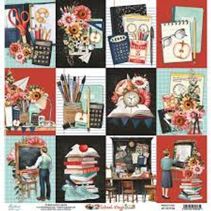 Mintay Papers - School Days Collection - 12 x 12 Double Sided Sheet (MT-SCH-06)
This 12" x 12" double sided paper, Golden Days 06 is part of the Golden Days Collection from Mintay Papers. The front of this paper features 12 element cards filled with scenes from this collection. The reverse side has the back of the element cards with patterns and designs taken from this collection. These designs are printed on 250 gsm paper which is heavyweight paper. This paper can be used for cards, scrapbook pages, tags, journals, and other paper crafting projects. This paper is acid and lignin free, and archival-safe. Mintay Papers - School Days Collection - 12 x 12 Double Sided Sheet (MT-SCH-06)
This 12" x 12" double sided paper, Golden Days 06 is part of the Golden Days Collection from Mintay Papers. The front of this paper features 12 element cards filled with scenes from this collection. The reverse side has the back of the element cards with patterns and designs taken from this collection. These designs are printed on 250 gsm paper which is heavyweight paper. This paper can be used for cards, scrapbook pages, tags, journals, and other paper crafting projects. This paper is acid and lignin free, and archival-safe.