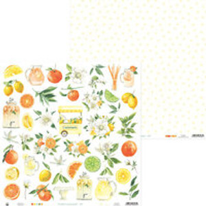 P13 - Fresh Lemonade - 12 x 12 Double Sided Scrapbooking Paper (P13-LEM-07)
This 12" x 12" double sided paper, is part of the Fresh Lemonade Collection from P13. The front of this paper features many lemons, oranges, blossoms, lemon slices, orange slices, lime slices, leaves, stands, pitchers of water, and more that can be fussy cut out and used on a variety of projects or it can be used as a full sheet. The reverse side of this paper is white with very faint small yellow hearts on it. These designs are printed on 240 gsm paper which is medium-weight paper. This paper weight makes it perfect for layering projects. It is a good choice where heavier paper weight is needed. For best results score the paper before folding. This paper can be used for cards, scrapbook pages, tags, journals, and other paper crafting projects. This paper is FSC (Forest Stewardship Council) certified, and is acid and lignin free. P13 - Fresh Lemonade - 12 x 12 Double Sided Scrapbooking Paper (P13-LEM-07)
This 12" x 12" double sided paper, is part of the Fresh Lemonade Collection from P13. The front of this paper features many lemons, oranges, blossoms, lemon slices, orange slices, lime slices, leaves, stands, pitchers of water, and more that can be fussy cut out and used on a variety of projects or it can be used as a full sheet. The reverse side of this paper is white with very faint small yellow hearts on it. These designs are printed on 240 gsm paper which is medium-weight paper. This paper weight makes it perfect for layering projects. It is a good choice where heavier paper weight is needed. For best results score the paper before folding. This paper can be used for cards, scrapbook pages, tags, journals, and other paper crafting projects. This paper is FSC (Forest Stewardship Council) certified, and is acid and lignin free.