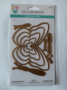 Spellbinders Dies - So Many Butterflies - Metal Etched Dies (S5-495)
This So Many Butterflies Etched Dies from the Bibi’s Butterflies Collection by Bibi Cameron is a set of 10 thin metal dies to create…well, many butterflies in many different sizes! Create a wonderful background with this set or layer the butterflies for dimensional effect to shaped cards. Use STN-007 Geometric Butterfly Stencil to add a mixed media flair. Which one will you make first?
Approximate Size:
Butterfly XXL: 5.00 x 3.70 in./12.70 x 9.40 cm
Butterfly XL: 4.00 x 2.80 in./10.10 x 7.10 cm
Butterfly LG: 2.80 x 2.00 in./7.10 x 5.10 cm
Butterfly MD: 1.70 x 1.20 in./4.30 x 3.00 cm
Butterfly SM: 0.86 x 0.61 in./2.20 x 1.50 cm
Body XXL: 0.71 x 3.40 in./1.80 x 8.60 cm
Body XL: 0.56 x 2.50 in./1.40 x 6.30 cm
Body LG: 0.38 x 1.70 in./0.96 x 4.30 cm
Body MD: 0.38 x 1.20 in./0.96 x 3.00 cm Spellbinders Dies - So Many Butterflies - Metal Etched Dies (S5-495)
This So Many Butterflies Etched Dies from the Bibi’s Butterflies Collection by Bibi Cameron is a set of 10 thin metal dies to create…well, many butterflies in many different sizes! Create a wonderful background with this set or layer the butterflies for dimensional effect to shaped cards. Use STN-007 Geometric Butterfly Stencil to add a mixed media flair. Which one will you make first?
Approximate Size:
Butterfly XXL: 5.00 x 3.70 in./12.70 x 9.40 cm
Butterfly XL: 4.00 x 2.80 in./10.10 x 7.10 cm
Butterfly LG: 2.80 x 2.00 in./7.10 x 5.10 cm
Butterfly MD: 1.70 x 1.20 in./4.30 x 3.00 cm
Butterfly SM: 0.86 x 0.61 in./2.20 x 1.50 cm
Body XXL: 0.71 x 3.40 in./1.80 x 8.60 cm
Body XL: 0.56 x 2.50 in./1.40 x 6.30 cm
Body LG: 0.38 x 1.70 in./0.96 x 4.30 cm
Body MD: 0.38 x 1.20 in./0.96 x 3.00 cm