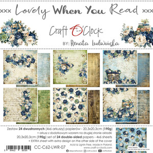 Craft O'Clock - Lovely When You Read - 8x 8 (CC-C62-LWR-07)
Paper Collection Set 20,3x20,3cm Lovely When You Read, 190 gsm (24 double-sided sheets: 4 x 6 sheets)
Craft O'Clock - Lovely When You Read - 8x 8 (CC-C62-LWR-07)
Paper Collection Set 20,3x20,3cm Lovely When You Read, 190 gsm (24 double-sided sheets: 4 x 6 sheets)