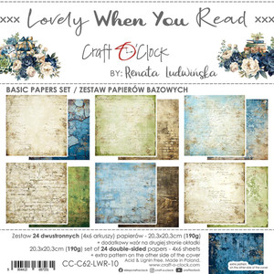 Craft O'Clock - Lovely When You Read - Basic Papers - 8 x 8 (CC-C62-LWR-10)
Paper Collection Set 20,3x20,3cm Lovely When You Read, 190 gsm (24 double-sided sheets: 4 x 6 sheets) Craft O'Clock - Lovely When You Read - Basic Papers - 8 x 8 (CC-C62-LWR-10)
Paper Collection Set 20,3x20,3cm Lovely When You Read, 190 gsm (24 double-sided sheets: 4 x 6 sheets)