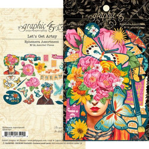Graphic 45 - Let's Get Arty - Ephemera Assortments (4502757)
Let’s Get Artsy Ephemera Assortment. 34 Double-sided assorted die-cut pieces. This collection is a vibrant celebration of creativity and features a dazzling array of colors and designs inspired by some of the world’s most iconic artists, including Van Gogh and Frida Kahlo. Whether you’re a seasoned mixed media artist, a card-making enthusiast, a dedicated scrapbooker, or simply a passionate paper crafter, Let’s Get Artsy is designed to infuse your projects with life and energy. A beautiful collection co-ordinating colours and patterns. Graphic 45 - Let's Get Arty - Ephemera Assortments (4502757)
Let’s Get Artsy Ephemera Assortment. 34 Double-sided assorted die-cut pieces. This collection is a vibrant celebration of creativity and features a dazzling array of colors and designs inspired by some of the world’s most iconic artists, including Van Gogh and Frida Kahlo. Whether you’re a seasoned mixed media artist, a card-making enthusiast, a dedicated scrapbooker, or simply a passionate paper crafter, Let’s Get Artsy is designed to infuse your projects with life and energy. A beautiful collection co-ordinating colours and patterns.