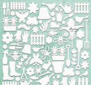 Mintay Papers - Mintay Chippies - Gardening (MT-CHIP2-D69)

Mintay Decor Frame Set Die Cut Laser Chipboard.  These 2mm thick die-cut chipboard pieces are in a natural ecru color and make a great bases for your project.  They can be modified with paint, ink, paper, using stencils, stamps, hot embossing or applying waxes and pastes.  Perfect for all your craft and scrapbooking projects.    Overall size of set sheet: 12x12 inches.