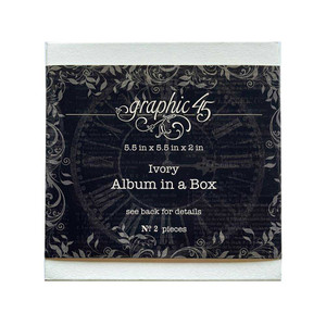 Graphic 45 - Album in a Box - Ivory - 5"x 5" (4502568)
The Graphic 45 Album in a Box is a 16 page album inside a sturdy box cover. Box dimensions: 5in x 5in x 2in. Colour: - Ivory. The detached album includes a variety of different inserts including pockets and flip tops, ideal for storing all your precious mementos. The pages can be decorated with patterned paper or inks, sprays and paints to create themed backgrounds for your photographs and memories. Once the album is finished it can then be fixed into the box, making a beautiful keepsake for your own collection, or to gift to a loved one to treasure. Graphic 45 - Album in a Box - Ivory - 5"x 5" (4502568)
The Graphic 45 Album in a Box is a 16 page album inside a sturdy box cover. Box dimensions: 5in x 5in x 2in. Colour: - Ivory. The detached album includes a variety of different inserts including pockets and flip tops, ideal for storing all your precious mementos. The pages can be decorated with patterned paper or inks, sprays and paints to create themed backgrounds for your photographs and memories. Once the album is finished it can then be fixed into the box, making a beautiful keepsake for your own collection, or to gift to a loved one to treasure.