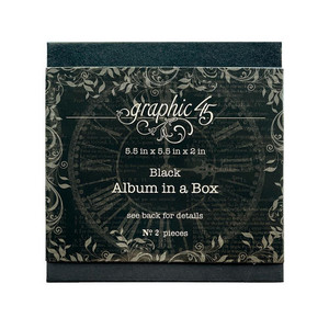 Graphic 45 - Album in a Box - Black - 5"x 5" (4502567)
The Graphic 45 Album in a Box is a 16 page album inside a sturdy box cover. Box dimensions: 5in x 5in x 2in. Colour: - Black. The detached album includes a variety of different inserts including pockets and flip tops, ideal for storing all your precious mementos. The pages can be decorated with patterned paper or inks, sprays and paints to create themed backgrounds for your photographs and memories. Once the album is finished it can then be fixed into the box, making a beautiful keepsake for your own collection, or to gift to a loved one to treasure. Graphic 45 - Album in a Box - Black - 5"x 5" (4502567)
The Graphic 45 Album in a Box is a 16 page album inside a sturdy box cover. Box dimensions: 5in x 5in x 2in. Colour: - Black. The detached album includes a variety of different inserts including pockets and flip tops, ideal for storing all your precious mementos. The pages can be decorated with patterned paper or inks, sprays and paints to create themed backgrounds for your photographs and memories. Once the album is finished it can then be fixed into the box, making a beautiful keepsake for your own collection, or to gift to a loved one to treasure.