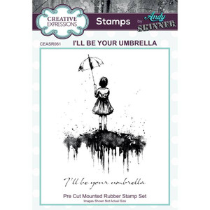 Creative Expressions Andy Skinner I’ll Be Your Umbrella 3.5 in x 5.25 in Pre Cut Rubber Stamp ( CEASRO61)
This beautiful I’ll Be Your Umbrella stamp designed by Andy Skinner will lend itself to all types of mediums. Use with Inks and Stains for a gorgeous water colour effect. This pre cut mounted rubber stamp will deliver clean, intricate designs on porous and non-porous surfaces when combined with the stamping medium of your choice. The high quality grey rubber stamp can be used for cards, journals, gift wrapping paper and so much more. Ready to mount on an acrylic block the stamps can be used with ink pads, paint, or used with pigment and embossing powder. They are suitable for paper, fabric and other surfaces depending on the ink choice. Made in UK. 2 stamps Size approx 3.5 in x 5.25 in (8.9 cm x 13.3 cm) Creative Expressions Andy Skinner I’ll Be Your Umbrella 3.5 in x 5.25 in Pre Cut Rubber Stamp ( CEASRO61)
This beautiful I’ll Be Your Umbrella stamp designed by Andy Skinner will lend itself to all types of mediums. Use with Inks and Stains for a gorgeous water colour effect. This pre cut mounted rubber stamp will deliver clean, intricate designs on porous and non-porous surfaces when combined with the stamping medium of your choice. The high quality grey rubber stamp can be used for cards, journals, gift wrapping paper and so much more. Ready to mount on an acrylic block the stamps can be used with ink pads, paint, or used with pigment and embossing powder. They are suitable for paper, fabric and other surfaces depending on the ink choice. Made in UK. 2 stamps Size approx 3.5 in x 5.25 in (8.9 cm x 13.3 cm)