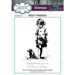 Creative Expressions Andy Skinner Best Friends 3.5 in x 5.25 in Pre Cut Rubber Stamp ( CEASRO62)
This beautiful Best Friends stamp designed by Andy Skinner will lend itself to all types of mediums. Use with Inks and Stains for a gorgeous water colour effect. This pre cut mounted rubber stamp will deliver clean, intricate designs on porous and non-porous surfaces when combined with the stamping medium of your choice. The high quality grey rubber stamp can be used for cards, journals, gift wrapping paper and so much more. Ready to mount on an acrylic block the stamps can be used with ink pads, paint, or used with pigment and embossing powder. They are suitable for paper, fabric and other surfaces depending on the ink choice. Made in UK. 2 stamps Size approx 3.5 in x 5.25 in (8.9 cm x 13.3 cm) Creative Expressions Andy Skinner Best Friends 3.5 in x 5.25 in Pre Cut Rubber Stamp ( CEASRO62)
This beautiful Best Friends stamp designed by Andy Skinner will lend itself to all types of mediums. Use with Inks and Stains for a gorgeous water colour effect. This pre cut mounted rubber stamp will deliver clean, intricate designs on porous and non-porous surfaces when combined with the stamping medium of your choice. The high quality grey rubber stamp can be used for cards, journals, gift wrapping paper and so much more. Ready to mount on an acrylic block the stamps can be used with ink pads, paint, or used with pigment and embossing powder. They are suitable for paper, fabric and other surfaces depending on the ink choice. Made in UK. 2 stamps Size approx 3.5 in x 5.25 in (8.9 cm x 13.3 cm)