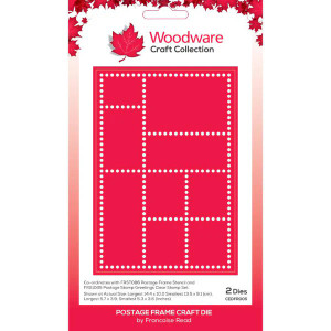 Creative Expressions - Francoise Read By Woodward - Postage Frame Craft Die (CEDFR005)
A great die set to complement Francoise Read’s stamp sets for Woodware. The die set co-ordinates with FRST086 Postage Frame Stencil & FRS1045 Postage Stamp Greetings Stamp Set. Cut frames to add layers and textures to cards, scrapbook pages and more. The dies are compatible with most home die cutting machines. Made In China. 2 die set. Largest Die 14.4 x 10.0 cm (5.7 x 3.9 ins). Creative Expressions - Francoise Read By Woodward - Postage Frame Craft Die (CEDFR005)
A great die set to complement Francoise Read’s stamp sets for Woodware. The die set co-ordinates with FRST086 Postage Frame Stencil & FRS1045 Postage Stamp Greetings Stamp Set. Cut frames to add layers and textures to cards, scrapbook pages and more. The dies are compatible with most home die cutting machines. Made In China. 2 die set. Largest Die 14.4 x 10.0 cm (5.7 x 3.9 ins).