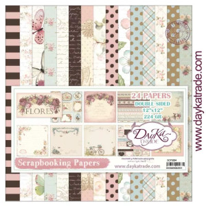 Dayka Flowers 12x12" Scrapbooking Paper Pack (SCP-3004)
Dayka Flowers 12x12" Scrapbooking Paper Pack
Scrapbooking papers, stamped in Spanish.
The most bucolic collection by Dayka with pages full of flowers, butterflies, bicycles or antique posters with a romantic/vintage look.
Includes phrases and texts in French and Spanish such as: "contigo al fin del mundo", "juntos todo es mejor", "la vida vuela sonríe", "llegaste tu y lo cambiaste todo", "hecho con todo mi amor", "contigo todo es mejor", " tu sonrisa lo cambia todo", "hoy es un día especial", etc.. perfect for scrapping in your own language.
Contains 24 double sided decorated paper sheets, 2 sheets with 12 designs.
Acid and lignin free papers.
Designed and manufactured in Spain.
Approximate paper grade: 180-200 g/m2 Dayka Flowers 12x12" Scrapbooking Paper Pack (SCP-3004)
Dayka Flowers 12x12" Scrapbooking Paper Pack
Scrapbooking papers, stamped in Spanish.
The most bucolic collection by Dayka with pages full of flowers, butterflies, bicycles or antique posters with a romantic/vintage look.
Includes phrases and texts in French and Spanish such as: "contigo al fin del mundo", "juntos todo es mejor", "la vida vuela sonríe", "llegaste tu y lo cambiaste todo", "hecho con todo mi amor", "contigo todo es mejor", " tu sonrisa lo cambia todo", "hoy es un día especial", etc.. perfect for scrapping in your own language.
Contains 24 double sided decorated paper sheets, 2 sheets with 12 designs.
Acid and lignin free papers.
Designed and manufactured in Spain.
Approximate paper grade: 180-200 g/m2