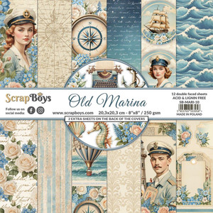 ScrapBoys - Old Marina -  8x8 Inch Paper Pad (SB-MARI-10)
ScrapBoys. Scrapbooking Paper pad: 15.2 x 15.2 cm / 8x8 Inch.  Paper Weight: 250 gsm.  Scrapbooking elements - double sided elements.  12 double faced sheets with 2 extra sheets on the back of the covers.  Acid & lignin free.  Made in Poland. ScrapBoys - Old Marina -  8x8 Inch Paper Pad (SB-MARI-10)
ScrapBoys. Scrapbooking Paper pad: 15.2 x 15.2 cm / 8x8 Inch.  Paper Weight: 250 gsm.  Scrapbooking elements - double sided elements.  12 double faced sheets with 2 extra sheets on the back of the covers.  Acid & lignin free.  Made in Poland.