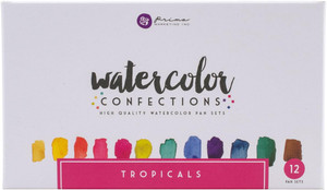 Prima Marketing - Tropical Watercolor Confections (584269)
    Water confections are artist-grade, high-quality and highly pigmented watercolor pans.
    Watercolor confections are sized perfectly for artist on the go.
    These professional- grade paints provide bright, intense, smooth and long lasting colors that will work beautiful for any art or mixed media project.
    Includes 12 colors  Prima Marketing - Tropical Watercolor Confections (584269)
    Water confections are artist-grade, high-quality and highly pigmented watercolor pans.
    Watercolor confections are sized perfectly for artist on the go.
    These professional- grade paints provide bright, intense, smooth and long lasting colors that will work beautiful for any art or mixed media project.
    Includes 12 colors