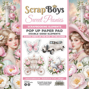 ScrapBoys - Sweet Peonies - 6x6 Inch Pop Up Paper Pad (SB-SWPE-11)
ScrapBoys. Pop up Paper pad: 15.2 x 15.2 cm / 6x6 Inch. Paper Weight: 190 gsm. Scrapbooking elements - double sided elements. 24 double faced sheets with 2 extra sheets on the back of the covers. Acid & lignin free. Made in Poland. ScrapBoys - Sweet Peonies - 6x6 Inch Pop Up Paper Pad (SB-SWPE-11)
ScrapBoys. Pop up Paper pad: 15.2 x 15.2 cm / 6x6 Inch. Paper Weight: 190 gsm. Scrapbooking elements - double sided elements. 24 double faced sheets with 2 extra sheets on the back of the covers. Acid & lignin free. Made in Poland.