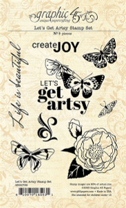 Graphic 45 - Let's Get Arty - Stamp Set - 9pcs. (4502758)
Graphics 45, 9 piece photopolymer stamp set from their Let’s Get Artsy collection. This collection is a vibrant celebration of creativity and features a dazzling array of colors and designs inspired by some of the world’s most iconic artists, including Van Gogh and Frida Kahlo. Whether you’re a seasoned mixed media artist, a card-making enthusiast, a dedicated scrapbooker, or simply a passionate paper crafter, Let’s Get Artsy is designed to infuse your projects with life and energy. Flamingo pink dances alongside sunshine yellow, while dramatic blue and fiery orange add depth and drama to your creations. With Let’s Get Artsy, the world of artistry is at your fingertips. Embrace the colors, textures, and creativity of this collection and let your imagination run wild. Use the stamps with an acrylic block and inks of your choice. Made in the USA. Graphic 45 - Let's Get Arty - Stamp Set - 9pcs. (4502758)
Graphics 45, 9 piece photopolymer stamp set from their Let’s Get Artsy collection. This collection is a vibrant celebration of creativity and features a dazzling array of colors and designs inspired by some of the world’s most iconic artists, including Van Gogh and Frida Kahlo. Whether you’re a seasoned mixed media artist, a card-making enthusiast, a dedicated scrapbooker, or simply a passionate paper crafter, Let’s Get Artsy is designed to infuse your projects with life and energy. Flamingo pink dances alongside sunshine yellow, while dramatic blue and fiery orange add depth and drama to your creations. With Let’s Get Artsy, the world of artistry is at your fingertips. Embrace the colors, textures, and creativity of this collection and let your imagination run wild. Use the stamps with an acrylic block and inks of your choice. Made in the USA.