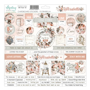 Mintay - Florabella - 12 x 12 Cardboard Stickers (MT-FLB-10)
This 12 x 12 inch sheet contains assorted cardboard Stickers with images from the Florabella Collection, and can be combined with other Papers from the collection. Various shapes of stickers as pictures and texts printed on thick cardboard. The images are adhesive backed. Made In Poland. Mintay - Florabella - 12 x 12 Cardboard Stickers (MT-FLB-10)
This 12 x 12 inch sheet contains assorted cardboard Stickers with images from the Florabella Collection, and can be combined with other Papers from the collection. Various shapes of stickers as pictures and texts printed on thick cardboard. The images are adhesive backed. Made In Poland.