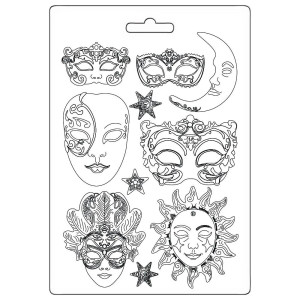 Stamperia - Masquerade - Masks - A4 Maxi Moulds (K3PTA4586)
Soft Mould A4 size. 21cmx29.7cm. To obtain high definition moulds is very simple. You just need to pour the prime material into the mould and wait for it to dry. These moulds can be used with any cold cast moulding product. The shape obtained can be easily removed. Stamperia - Masquerade - Masks - A4 Maxi Moulds (K3PTA4586)
Soft Mould A4 size. 21cmx29.7cm. To obtain high definition moulds is very simple. You just need to pour the prime material into the mould and wait for it to dry. These moulds can be used with any cold cast moulding product. The shape obtained can be easily removed.